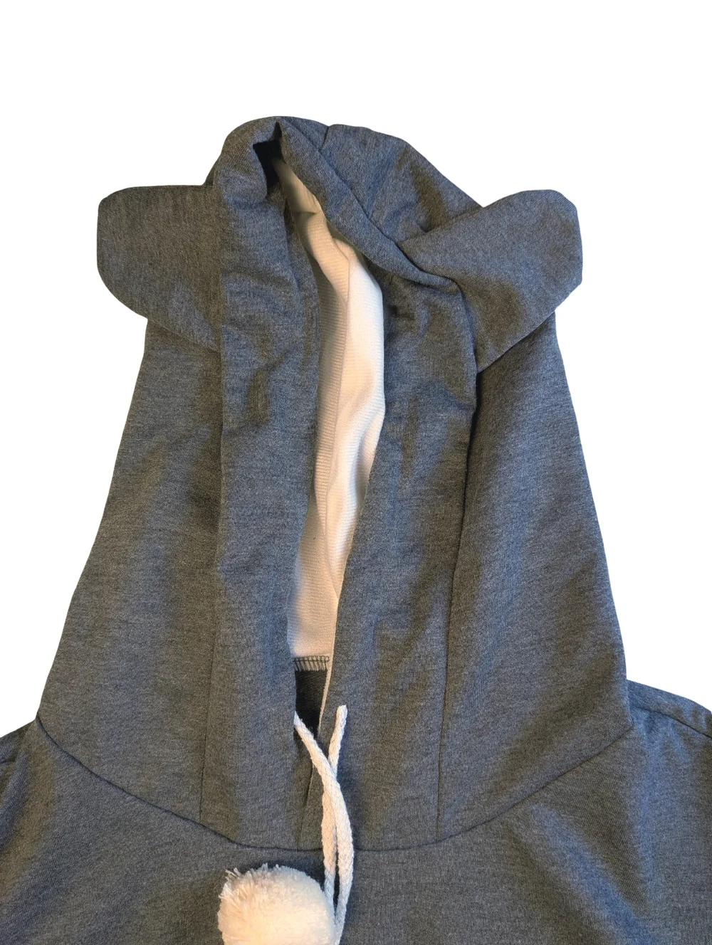 Amazon Dog Carrier Gray Hooded Sweatshirt with Pom-Poms And Ears Size M